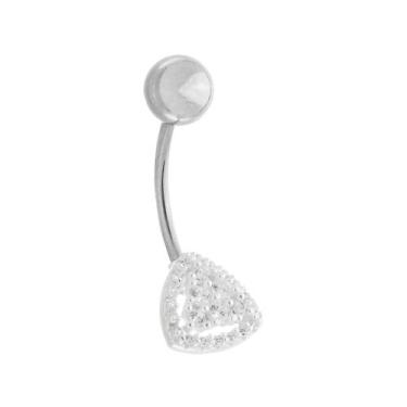 Imagem de Piercing Umbigo zircônia Cravejado Em Prata 925 Legítima - Encantada