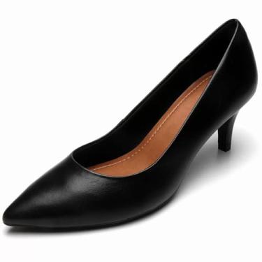 Imagem de Scarpin Feminino Usaflex Ah0609008 Salto Bloco Tresse