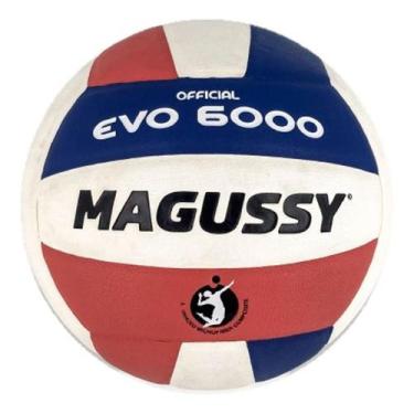 Imagem de Bola De Volei EVO 6000 Magussy, Branco, Azul, Vermelho