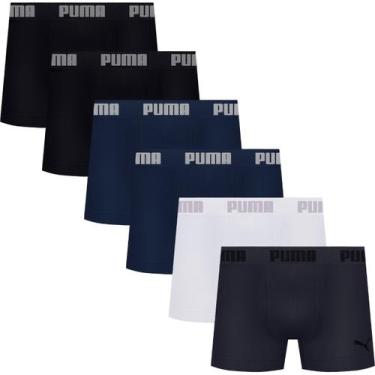Imagem de Kit com 6 Cuecas Boxer Box Puma Sem Costura em Microfibra com Ajuste P