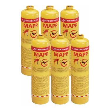 Imagem de Kit 6 Gás Mapp Pro 360° Cilindro 400g R35539 Rothenberger