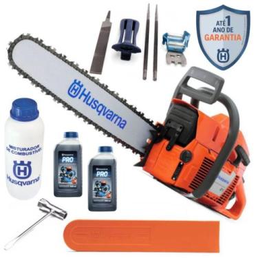 Imagem de Motosserra Husqvarna 61 Sabre 18 Kit Afiação Óleo Misturador