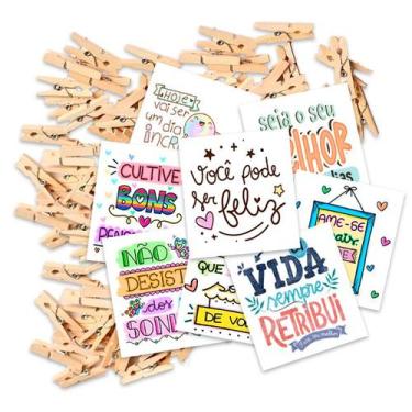 Imagem de Kit 50 Tags Frases Motivacionais Para Bebidas Com Pregador - Nicolados