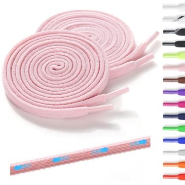 Imagem de Neo-wows 2 pares de cadarços elásticos sem amarração para tênis, duráveis, cadarços para sapatos de cano alto e botas, crianças e adultos, rosa, 63"(160cm)