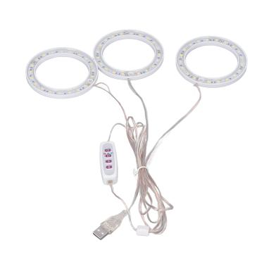 Imagem de LED Plant Grow Lights Full Spectrum USB Growing Light 5 Level Dimming Timing 360 Degrees Iluminação para Indoor Plant Growing (Luz netural)