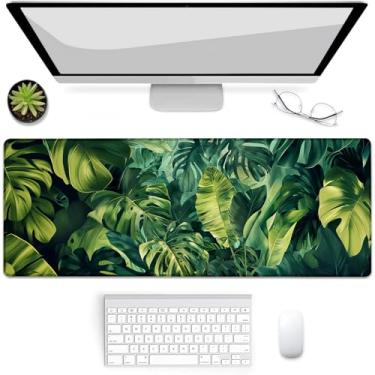 Imagem de VANZEV Tropical Leaves Gaming Mouse Pad, Mouse Pad, Tapete de mesa, Base de Borracha Antiderrapante para Computadores, Laptop, Escritório, Escola, Acessórios de Casa Presentes 80 cm x 30 cm