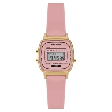 Imagem de Relógio Mormaii Feminino Ref: Mo13722d/8t Retangular Vintage Digital Dourado