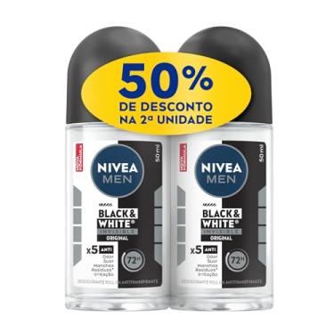 Imagem de NIVEA Kit MEN Desodorante Antitranspirante Roll On Invisible for Black & White 50ml