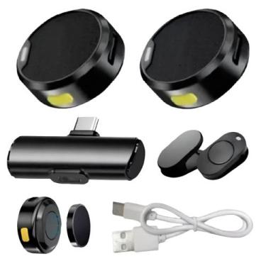 Imagem de Microfone Lapela Tipo-c 2 Microfone Redondo Magnético Compatível Samsu