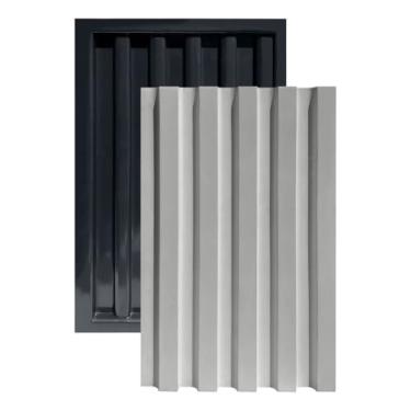 Imagem de Forma 3d Ripado Placa Gesso Cimento Abs 50x30 Imediato Cor Preto