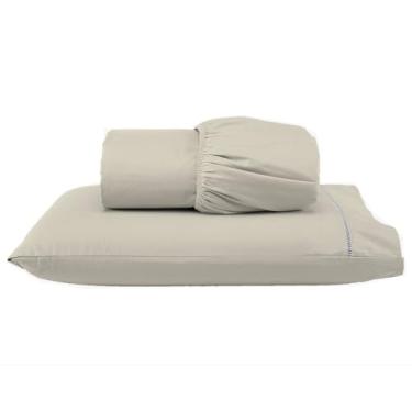 Imagem de Roupa de Cama Lençol Solteiro 200 Fios Algodão 2 Peças em Ponto Palito Anti-Pilling com Toque Suave Premium