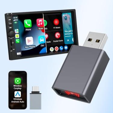 Imagem de Quanlex Mini adaptador automotivo sem fio CarPlay e sem fio Android 2025 para iPhone/Android