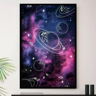 Imagem de Genérico, Quadro Planetas Sistema Solar Universo Decorativo A4 23x33cm