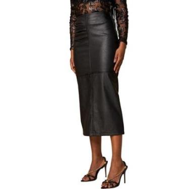 Imagem de Saia Midi Lado Avesso Cintura Alta Collor Feminina-Feminino