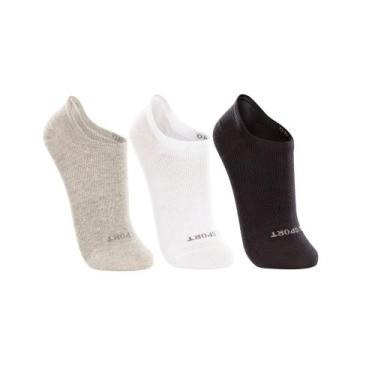 Imagem de Meia Lupo Sapatilha Invisível - 03170-089 - 3 pares - Preto/Branco/Cin
