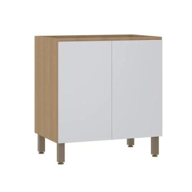 Imagem de Balcão Modulado 80cm (sem Tampo) 2 Portas Slim Luciane, Freijó/Cinza C