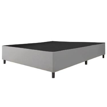 Imagem de Cama Box Base Casal Queen 1,58m Suede Marsala Cinza - Esplanada Móveis