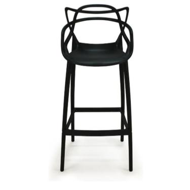 Imagem de Kit Com 4 Banqueta Alta Allegra Masters 100% Polipropileno Preta