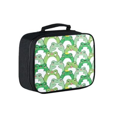 Imagem de Lancheira infantil, lancheira de sapo com isolamento térmico com bolso com zíper para meninos e meninas, lancheira reutilizável portátil de volta às aulas mantém a comida fresca para o jardim de