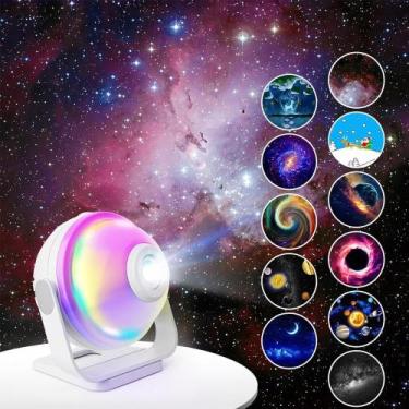 Imagem de Projetor De Galáxia Para Quarto Infantil, Luz Noturna Realista De Plan