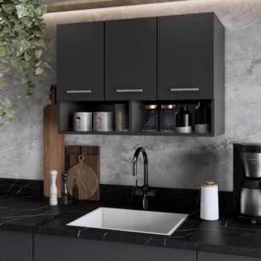 Imagem de Armário de Cozinha Aereo 3 ou 4 Portas Multiuso Organizador Modular Mó