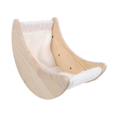 Imagem de Baoblaze Poleiro para janela de gato, assento de janela com estrutura de madeira resistente, prateleira lunar, cama de rede para animais de estimação para