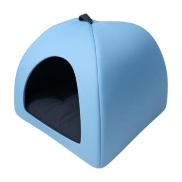Imagem de Cama Casinha Iglu 2x1 Toca Caminha Casa Almofada Cachorro G COR:azul