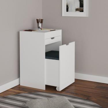 Imagem de Penteadeira Compacta com Espelho 1 Gaveta e Puff