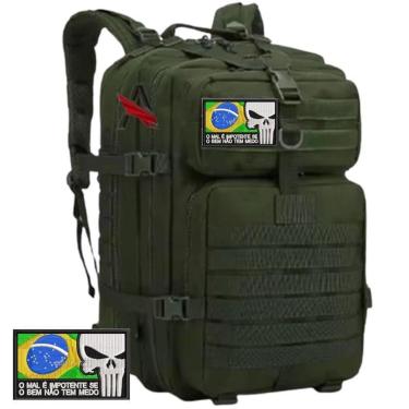 Imagem de Mochila Tática 50l PREMIUM Punisher Brasil BORDADO COR:;GÊNERO:UNISSEX;TAMANHO:G-Unissex