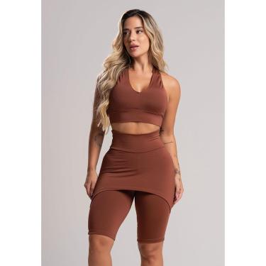 Imagem de Bermuda Lisa Saia Tapa Bumbum Suplex Fitness Academia Mvb Modas-Feminino