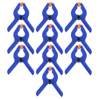 Imagem de Semetall Conjunto de grampos de mola - pacote com 10 grampos de nylon em 5 cm para marcenaria, fotografia, bricolage (azul)