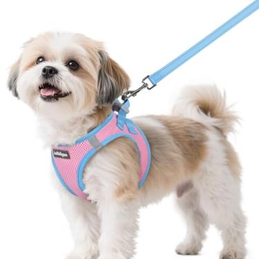 Imagem de rabbitgoo Peitoral para cães pequenos, rosa e azul claro, P