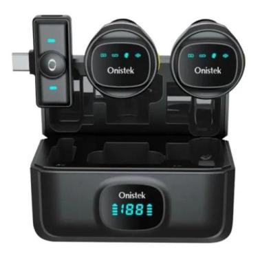 Imagem de Microfone Lapela Duplo Magnético Tipo C Redondo Profissional Anti Ruíd