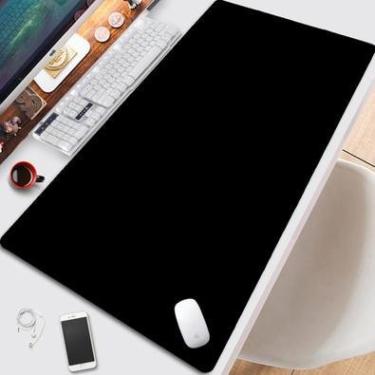 Imagem de Mouse Pad Gamer Grande Speed  Liso, Antiderrapante, Emborrachado, 70x35cm Preto.