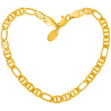 Imagem de Tornozeleira Mariner Feminina e Masculina Banhada a Ouro 24 K com Garantia de Substituição Vida Útil Dourado