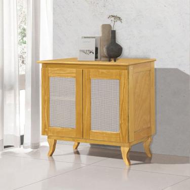 Imagem de Bancada Barbearia em Madeira Maciça Deltan 2 Portas em Telinha - Imbuia