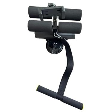 Imagem de menolana Barra de abdominais, equipamento de assistência para abdominais, suporte ajustável para os pés, treino abdominal multifuncional para academia, fitness, Preto