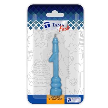 Imagem de VELA ANIV. COMBAT AZUL BEBE Nº 1 CX. C/10 UN.