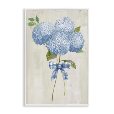Imagem de Stupell Industries Hortênsia amarrada com um laço branco emoldurado giclée design de arte por Nan, 18 x 12