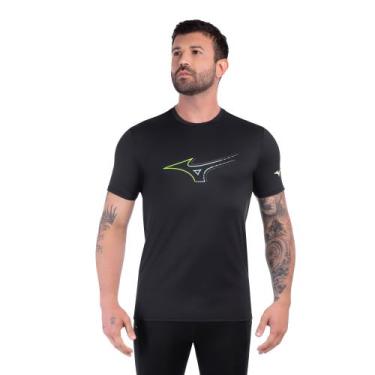 Imagem de Camiseta de Corrida Mizuno Focus Stamp 2 Masculina, Preto, P