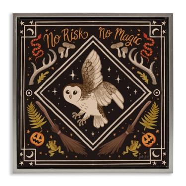 Imagem de Stupell Industries No Risks or Magic Owl Gray Floater Canvas Wall Art Design de Janelle Penner, 63 x 63 cm