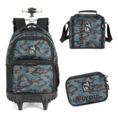 Imagem de Kit Mochila De Carrinho Camuflada Militar  Up4You
