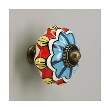 Imagem de Puxador de armário 1 peça Puxador de gaveta de armário vintage flor sortidas puxadores de cerâmica maçaneta de porta armário cômoda maçaneta de porta puxadores de gaveta