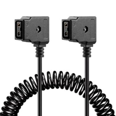 Imagem de Alvin's Cables Cabo em espiral D-tap fêmea para D-tap fêmea para bateria de montagem dourada V-Mount