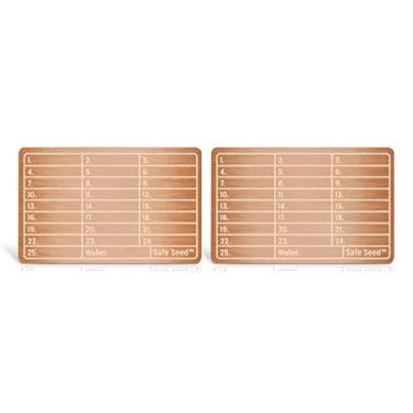 Imagem de Safe Seed SAFECrypto Metal Wallet Stamp Plate Atualizado Thicker Copper Edition 12-25 Palavras Recuperação Senha Armazenamento Frio Bitcoin Ethereum Solana Hardware Criptomoeda Pacote com 2