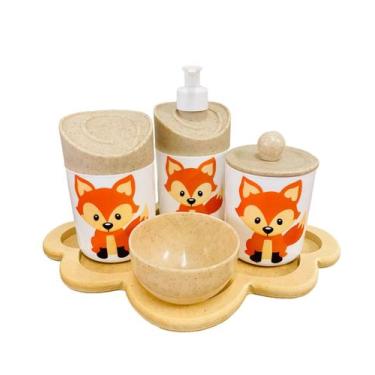 Imagem de Kit Higiene Bebê Raposinha Baby c/bandeja nuvem crua - Dóia Kids, Made