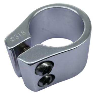 Imagem de Baoblaze Grampo de aperto de canote de bicicleta, componente de grampo de aperto, clipe de selim de bicicleta confiável e fácil de instalar, de tubo de canote, Prata