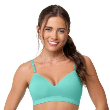 Imagem de Sutiã Comfort Alças Finas e Reguláveis com Bojo sem Costura Verde Turq