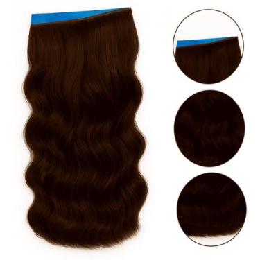 Imagem de Mega Hair Fita Adesiva castanho ondulado INVISIVEL 50cm 1 tela 20g - c
