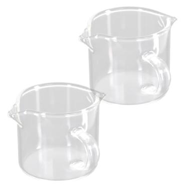 Imagem de Patty Both Conjunto de 2 xícaras de café expresso, copos de bico duplo, copos de café expresso sem escala, copo redondo de vidro transparente com alça, adequado para leite e café